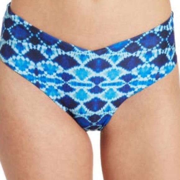 NWT Maaji Veronica High Waisted Reversible Bikini Bottoms Tie Dye/Tropical - Picture 1 of 8